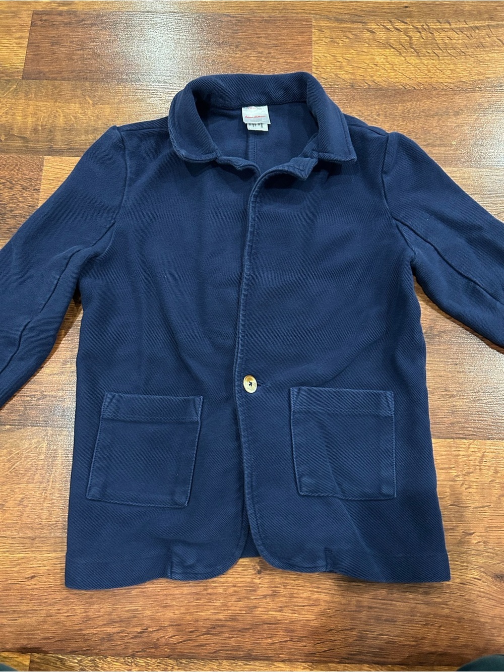 Hanna Andersson Kids Knit Twill Blazer 130 Size 8 Navy